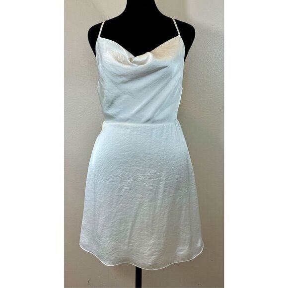Aritzia Sunday Best Spencer Smocked Back Adjusted Straps Draped Mini Dress Small - Picture 1 of 8